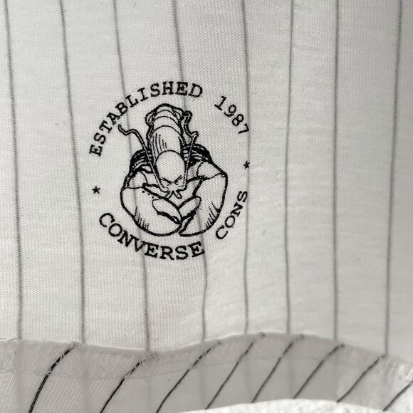 Converse striped gray and white baseball pocket t-shirt- Size XS UNISEX - Picture 4 of 8